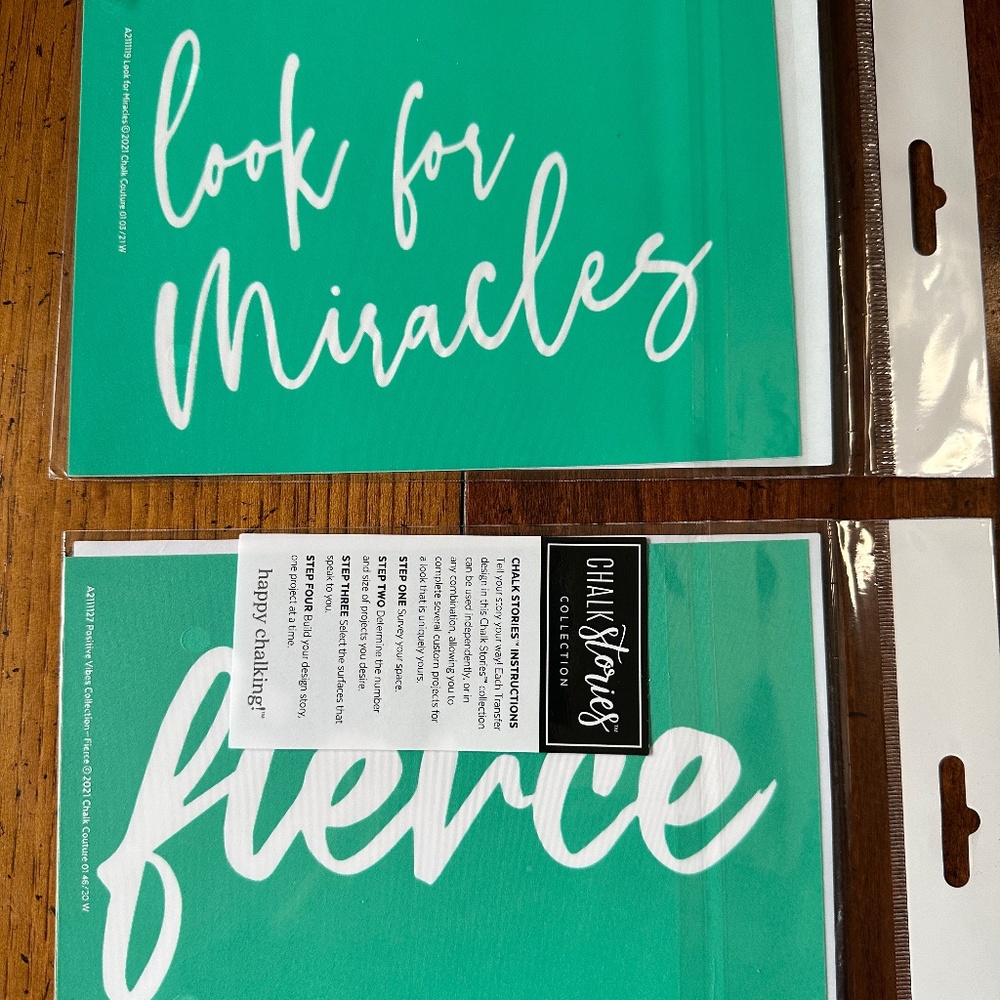 NIP - Chalk Couture 5x7 CHALK TRANSFER® STENCILS - Set of 2
